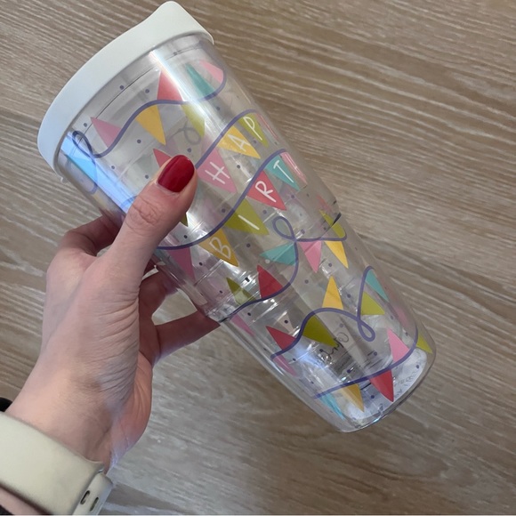 NWOT happy birthday colorful clear tumbler 24oz - Picture 2 of 5